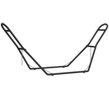 Outsunny Suport Reglabil pentru Hamac din Oțel cu Lanțuri și Cârlige în Formă de S, pentru Hamace de 2,75-4 m, 278 cm, Negru | Aosom Romania