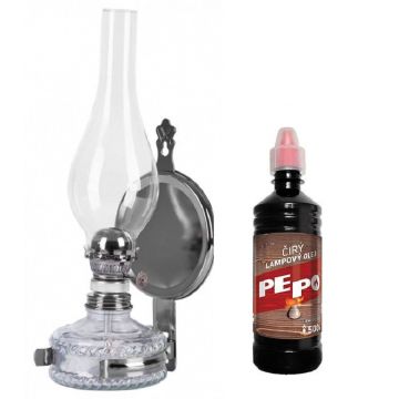 Pachet Lampa cu gaz lampant NiceHome, inaltime 35 cm si Gaz lampant 0.5l