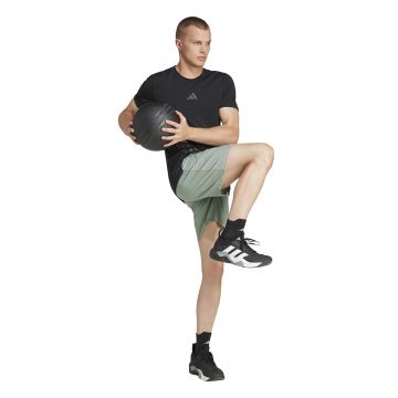 Pantaloni scurti cu buzunare cu fermoar pentru fitness - Gri cenusiu