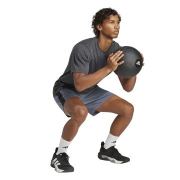 Pantaloni scurti cu buzunare cu fermoar pentru fitness - Negru/Gri