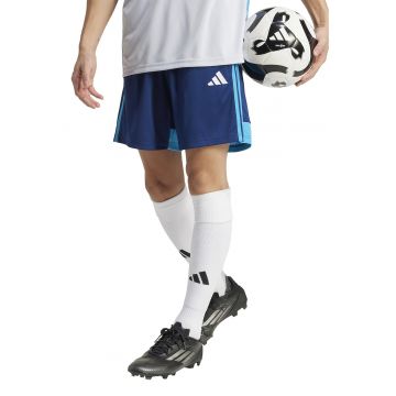 Pantaloni scurti cu talie elastica pentru fotbal - Albastru inchis/Albastru aquamarin