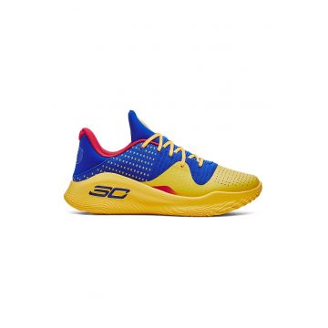 Pantofi pentru baschet Curry 4 Low Flotro - Galben/Albastru royal