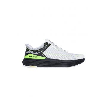 Pantofi slip-ins din material textil - pentru alergare Max Cushioning Suspension - Alb/Negru/Verde lime