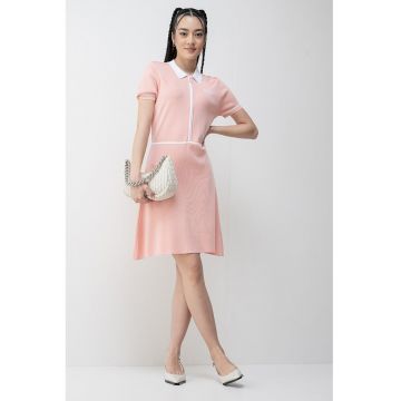 Rochie cu fenta cu fermoar pentru fitness - Alb/Roz deschis