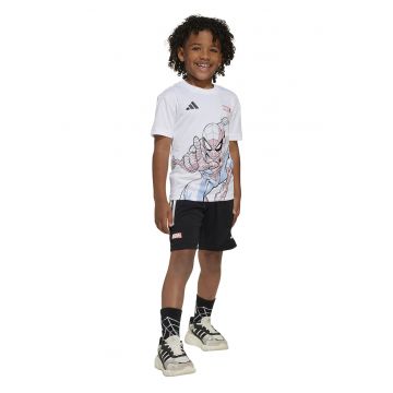 Trening scurt cu imprimeu Marvel - Alb/Negru