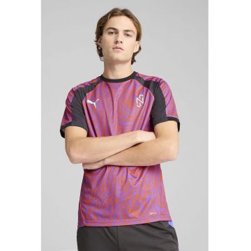 Tricou cu imprimeu abstract - pentru fotbal - Portocaliu mandarina/Ametist/Gri antracit