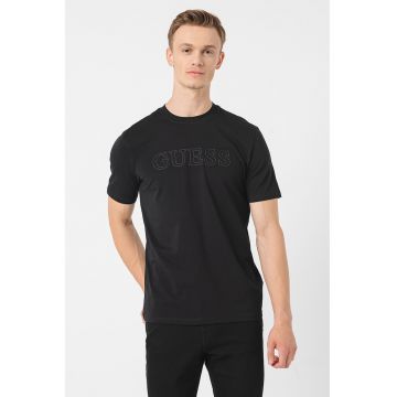 Tricou cu logo in relief - pentru antrenament - Negru