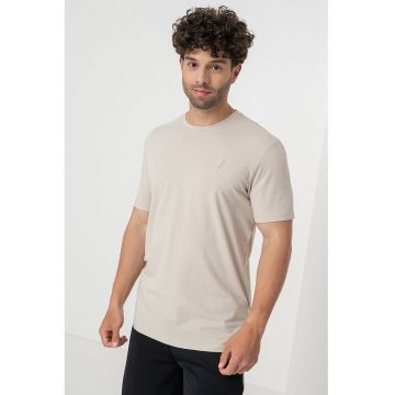 Tricou din amestec de modal - pentru fitness - Maro nisip