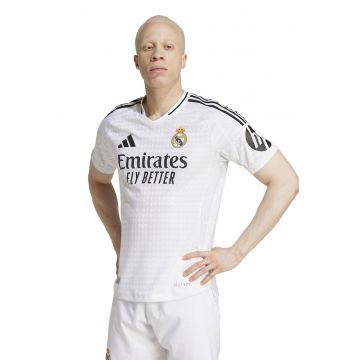 Tricou regular fit pentru fotbal Real Madrid - Alb/Negru