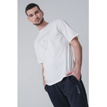 Tricou relaxed fit cu logo - Alb/Gri deschis