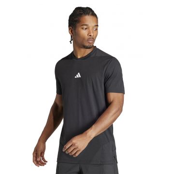 Tricou slim fit pentru fitness D4T - Negru