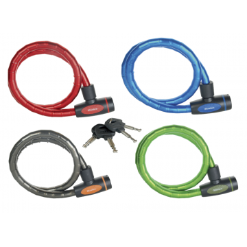 Antifurt Master Lock cablu otel calit cu cheie 1m x 18mm - diverse culori