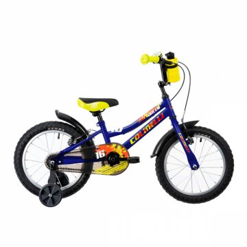 Bicicleta Copii Colinelli COL03, Marimea 200 mm, 16 inch, Albastru, 1 Viteze, Cadru Otel, Frane V - Brake