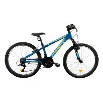 Bicicleta Copii Colinelli COL23, Marimea 300 mm, 24 inch, Albastru, Schimbator Shimano, 18 Viteze, Cadru Otel, Frane V - Brake