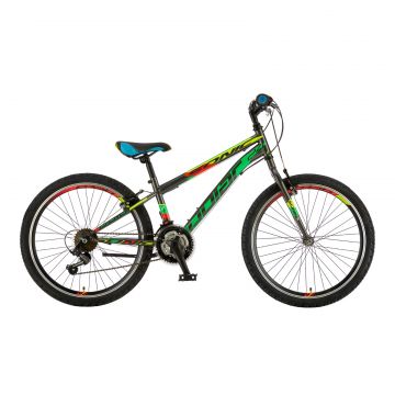 Bicicleta Copii Polar Sonic - 24 Inch, Gri-Verde-Rosu