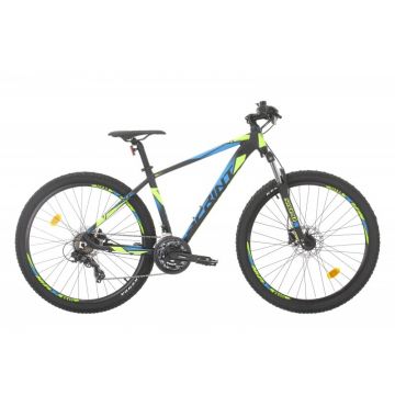 Bicicleta MTB Sprint Maverick 27.5 Negru Mat/Cyan/Verde Neon 400mm