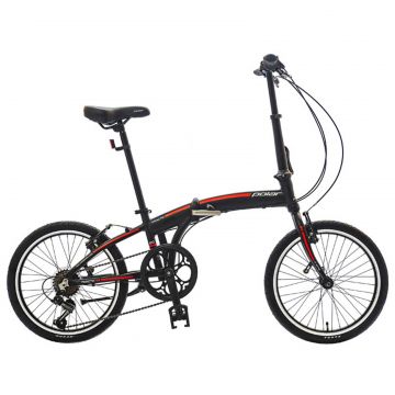 Bicicleta Pliabila Polar Practic 20 - 20 Inch, Negru-Rosu