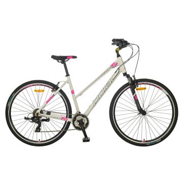 Bicicleta Trekking Polar Athena - 28 Inch, M, Alb-Roz