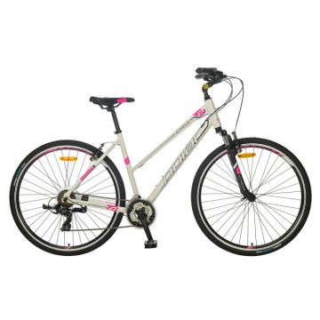 Bicicleta Trekking Polar Athena - 700C, L, Alb-Roz