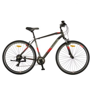 Bicicleta Trekking Polar Forester Comp - 28 inch, S-M, Gri-Rosu