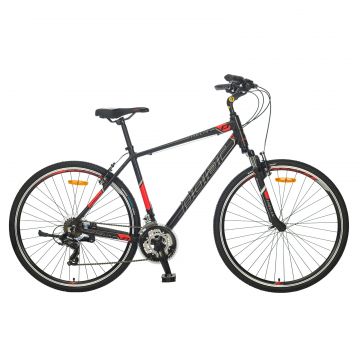 Bicicleta Trekking Polar Helix - 28 Inch, L, Negru-Rosu