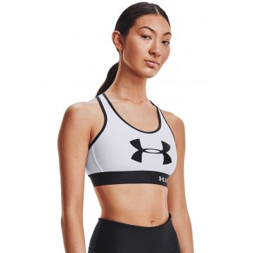 Bustiera de compresie - pentru fitness Mid Keyhole - Alb/Negru