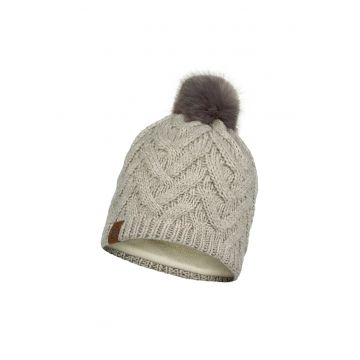 Caciula  tricotata fleece band - culoare caryn bej - pentru adulti - marime universala