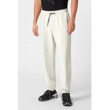 Pantaloni cu mansete elastice pentru fitness - Alb fildes