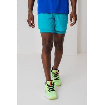 Pantaloni scurti cu buzunare laterale si tehnologie Dri-Fit - pentru alergare Stride - Turcoaz