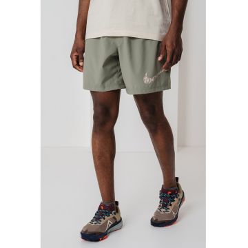 Pantaloni scurti cu imprimeu logo - pentru fitness - Verde sparanghel