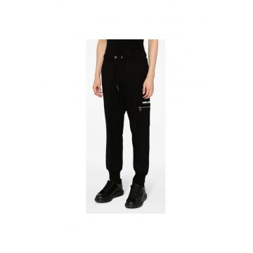 Pantaloni sport  cu buzunar 3D - Negru