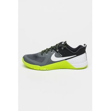 Pantofi cu talpa contrastanta - pentru fitness Metcon 1 - Negru/Alb optic/Gri inchis