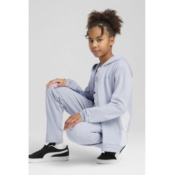 Trening cu gluga si fermoar - Albastru deschis