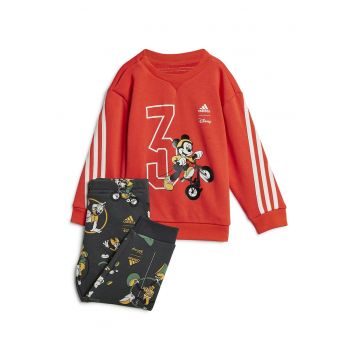 Trening de bumbac cu model - Rosu/Alb/Gri inchis