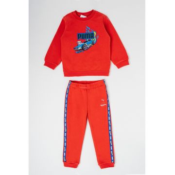 Trening din amestec de bumbac cu imprimeu - Albastru royal/Rosu vermillion