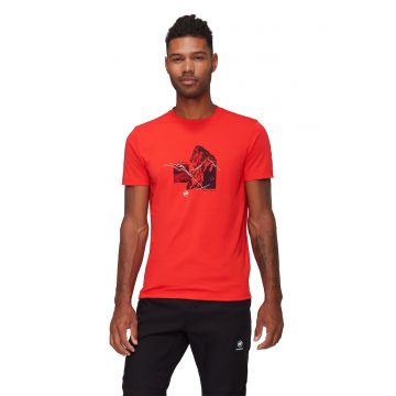 Tricou cambrat pentru drumetii Graphic - Rosu