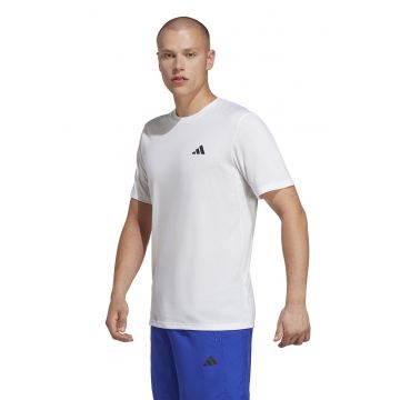 Tricou cu decolteu rotund pentru fitness - Alb optic