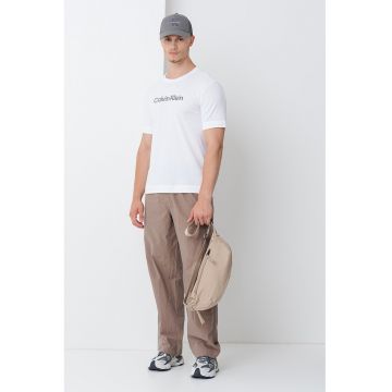 Tricou cu logo pentru antrenament - Gri deschis/Alb optic