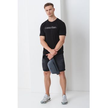 Tricou cu logo pentru antrenament - Negru/Alb murdar