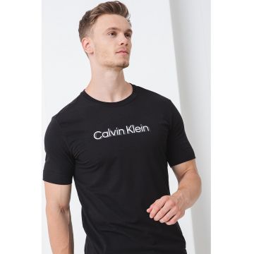 Tricou cu logo pentru antrenament - Negru/Alb optic