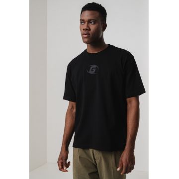 Tricou de bumbac - pentru antrenament - Negru/Gri inchis