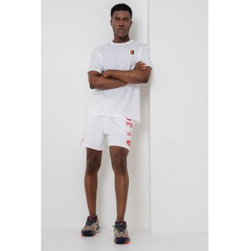 Tricou din bumbac cu maneci cazute - Rosu/Alb optic