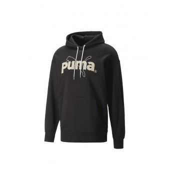 Hanorac cu imprimeu logo - Negru