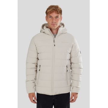 Jacheta cu gluga pentru trekking Hubble - Alb murdar