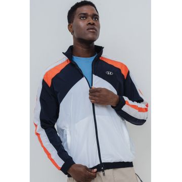 Jacheta cu guler mediu - pentru antrenament Icon - Alb/Negru/Coral