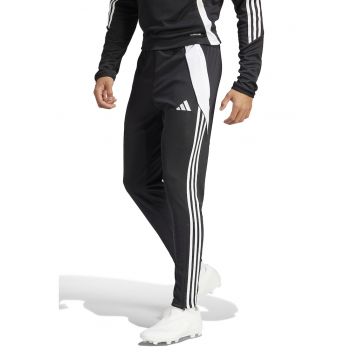 Pantaloni slim fit pentru fotbal Tiro24 - Alb/Negru