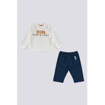 Set de bluza de trening si pantaloni de trening - 2 piese - Crem/Bleumarin