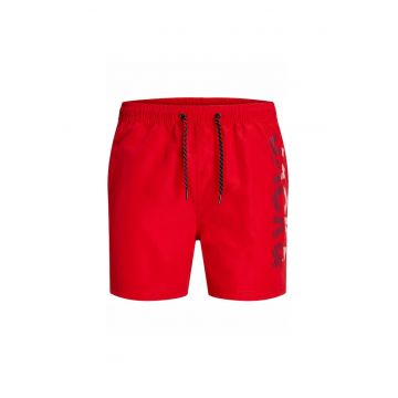Short JACK &JONES Fiji Swim Splicelogo - 12225967-Chinese Red 21345 - Rosu