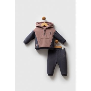 Trening cu design colorblock - Maro/Gri antracit