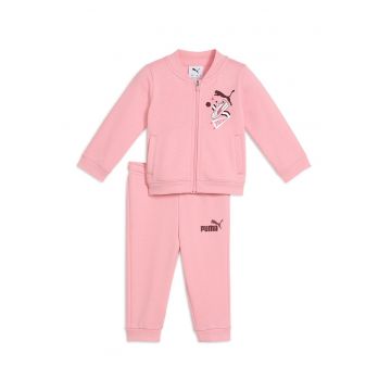 Trening cu imprimeu logo si fermoar - Roz pastel